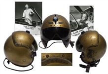 John Glenns U.S. Navy Helmet Worn During Project Bullet -- The First Supersonic Transcontinental Flight Dubbed Faster Than a Bullet That Made Glenn a Celebrity & Led to His Selection in Mercury 7